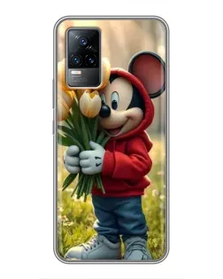 Чохол для Vivo V21 з картинкою «Міккі з тюльпанами»