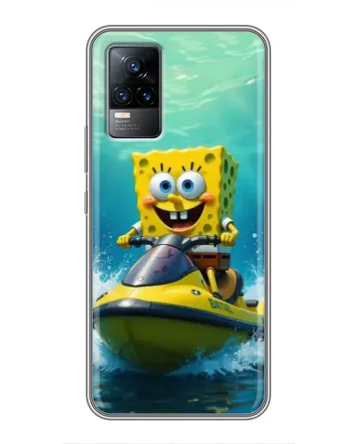 Чохол для Vivo V21 з картинкою «Спанч Боб на гідроциклі»