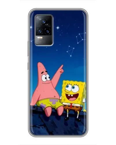 Чохол для Vivo V21 з картинкою «Губка Боб та Патрік вночі»