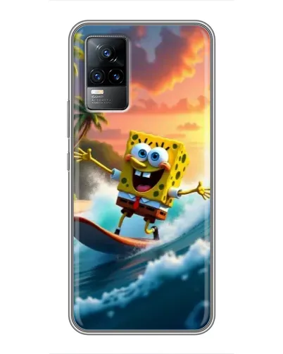 Чохол для Vivo V21 з картинкою «Губка Боб серфінгіст»