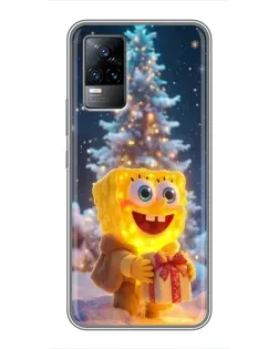 Чохол для Vivo V21 з картинкою «Різдвяний Спанч Боб»