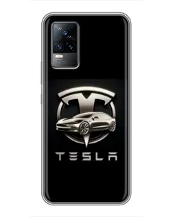 Чохол для Vivo V21 з картинкою «Tesla — срібне авто» Чохол для Vivo V21 з картинкою «Tesla — срібне авто»