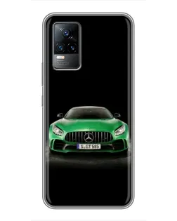 Чохол для Vivo V21 з картинкою «Mercedes — неоновий лого»