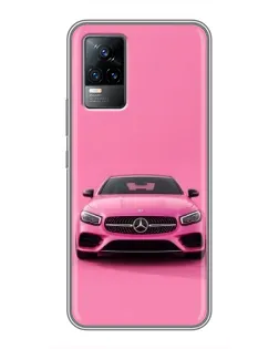 Чохол для Vivo V21 з картинкою «Рожевий Mercedes AMG»
