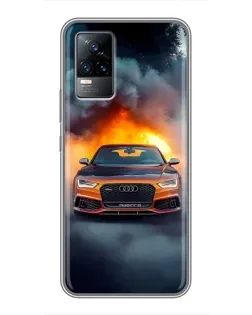 Чохол для Vivo V21 з картинкою «Audi у вогняному диму» Чохол для Vivo V21 з картинкою «Audi у вогняному диму»