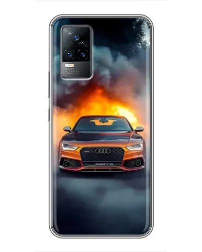 Чохол для Vivo V21 з картинкою «Audi у вогняному диму»