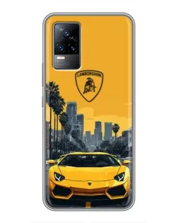 Чехол для Vivo V21 с картинкой «Желтый Lamborghini город» Чехол для Vivo V21 с картинкой «Желтый Lamborghini город»