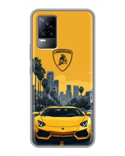 Чехол для Vivo V21 с картинкой «Желтый Lamborghini город» Чехол для Vivo V21 с картинкой «Желтый Lamborghini город»
