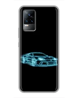 Чехол для Vivo V21 с картинкой «Неоновый контур Lamborghini» Чехол для Vivo V21 с картинкой «Неоновый контур Lamborghini»