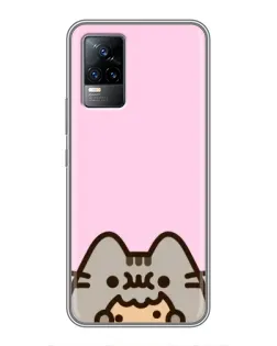 Чохол для Vivo V21 з картинкою «Pusheen та печиво»