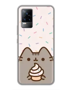 Чохол для Vivo V21 з картинкою «Пушин з кексом»