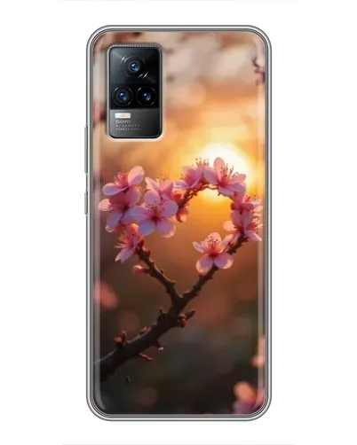 Чохол для Vivo V21 з картинкою «Рожевий цвіт сердечко на тлі заходу» Чохол для Vivo V21 з картинкою «Рожевий цвіт сердечко на тлі заходу»