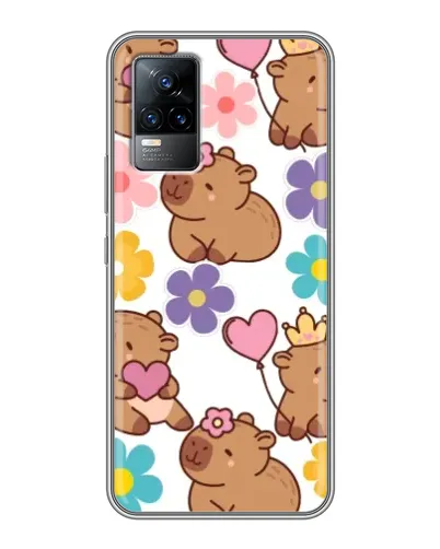 Чохол для Vivo V21 з картинкою «Квітковий паттерн капібар» Чохол для Vivo V21 з картинкою «Квітковий паттерн капібар»