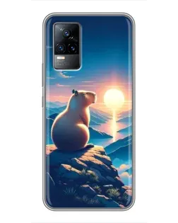 Чохол для Vivo V21 з картинкою «Захід сонця з капібарою» Чохол для Vivo V21 з картинкою «Захід сонця з капібарою»