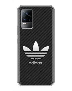 Чехол для Vivo V21E с картинкой «Adidas Карбоновая текстура»