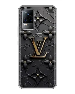 Чехол для Vivo V21E с картинкой «Кожаная текстура LV»