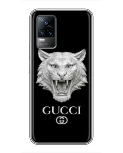 Чохол для Vivo V21E з картинкою «Gucci — срібний лев»
