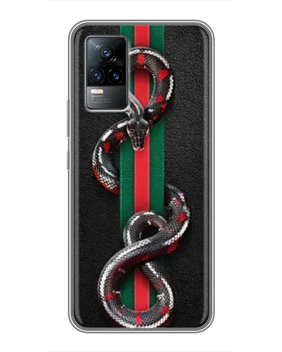 Чехол для Vivo V21E с картинкой «Gucci — змея на полосе» Чехол для Vivo V21E с картинкой «Gucci — змея на полосе»