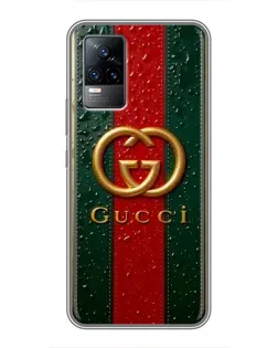 Чохол для Vivo V21E з картинкою «Gucci — фірмова смуга та золото»