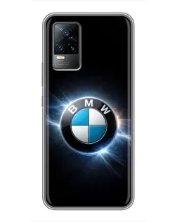 Чохол для Vivo V21E з картинкою «BMW — неонове сяйво»