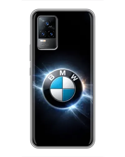 Чохол для Vivo V21E з картинкою «BMW — неонове сяйво»