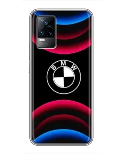 Чохол для Vivo V21E з картинкою «Логотип BMW та неонові дуги»