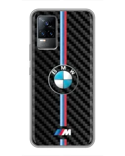 Чохол для Vivo V21E з картинкою «Емблема BMW та карбон»