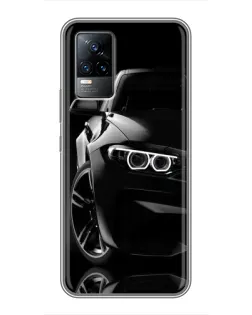 Чохол для Vivo V21E з картинкою «Чорна BMW — профіль»