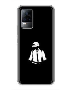 Чохол для Vivo V21E з картинкою «PUBG — білий шолом»