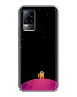 Чехол для Vivo V21E с картинкой «Одинокий герой на планете»