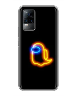 Чехол для Vivo V21E с картинкой «Among Us неоновое сияние»