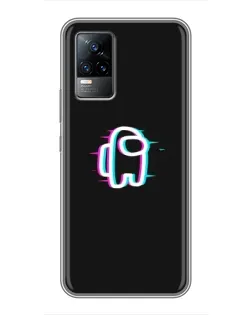 Чехол для Vivo V21E с картинкой «Among Us неон»
