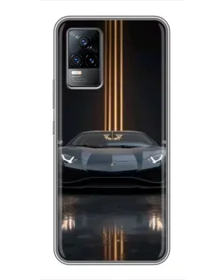Чохол для Vivo V21E з картинкою «Lamborghini золоті лінії»