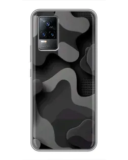 Чохол для Vivo V21E з картинкою «Темний абстрактний камуфляж»