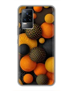 Чохол для Vivo V21E з картинкою «Об'ємні помаранчеві сфери»