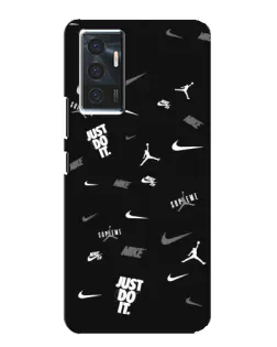 Чехол для Vivo V23e с картинкой «Nike Black Pattern»
