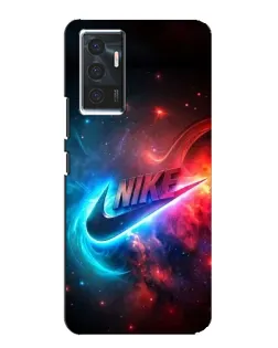 Чехол для Vivo V23e с картинкой «Огненный логотип Nike»