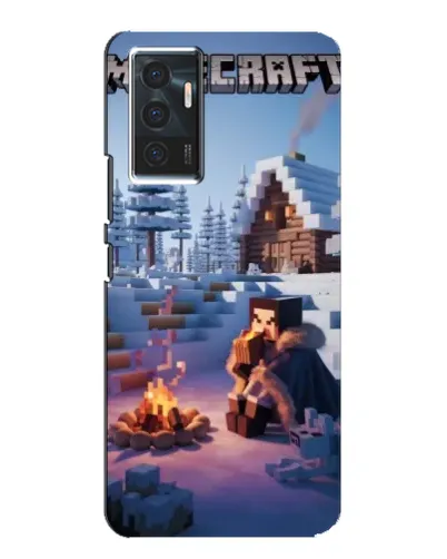 Чехол для Vivo V23e с картинкой «Зимний Minecraft»