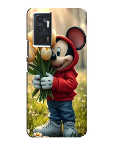 Чехол для Vivo V23e с картинкой «Микки с тюльпанами»