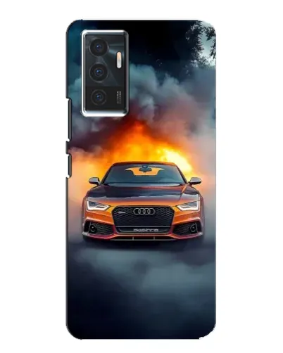 Чехол для Vivo V23e с картинкой «Audi в огненном дыму» Чехол для Vivo V23e с картинкой «Audi в огненном дыму»