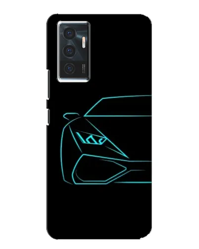 Чехол для Vivo V23e с картинкой «Голубой силуэт Lamborghini»