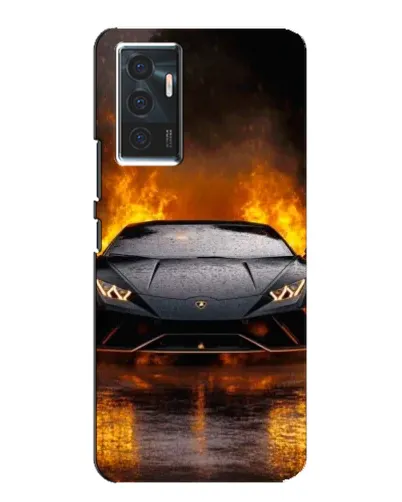 Чехол для Vivo V23e с картинкой «Lamborghini в огне»