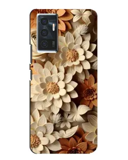 Чехол для Vivo V23e с картинкой «Бежевый флористический декор»