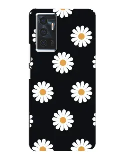 Чехол для Vivo V23e с картинкой «Ромашки на черном»