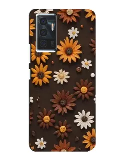 Чехол для Vivo V23e с картинкой «Узор из маленьких подсолнухов»