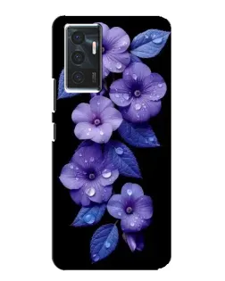 Чохол для Vivo V23e з картинкою «Фіолетові квіти з росою»