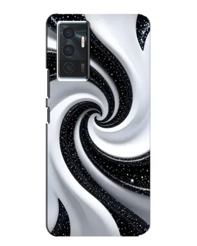 Чехол для Vivo V23e с картинкой «Черно-белая спираль»