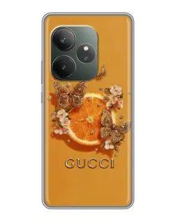 Чехол для Vivo V70 Elite с картинкой «Gucci — золотые бабочки»