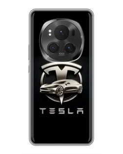 Чехол для Vivo X200 PRO с картинкой «Tesla — серебристое авто»