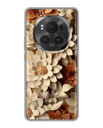 Чехол для Vivo X200 PRO с картинкой «Бежевый флористический декор»